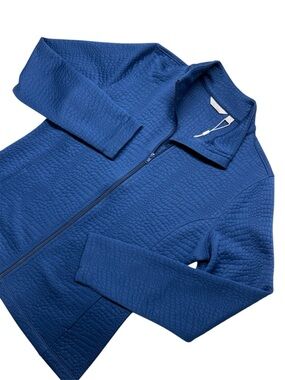 LADY HAGEN Golf Blue Full Zip Jacket M Pebble Textured